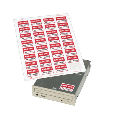 Avery Sure Feed Laser/Inkjet Identification Labels, 1 1/4 x 1 3/4, White, 15 Label Sheets/Pack (65