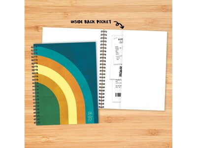 2024-2025 Willow Creek Retro Rainbow 6.5" x 8.5" Academic Weekly & Monthly Planner, Paper Cover, Multicolor (47767)