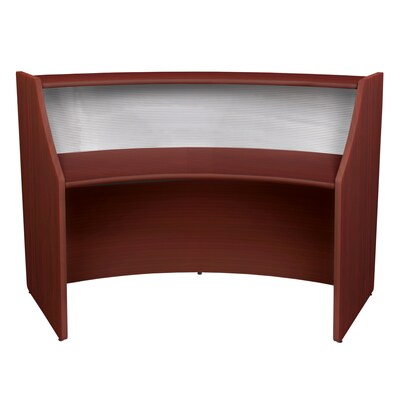 Regency Marque 72"W Curved Reception Desk Workstation, Mahogany (77310MH)