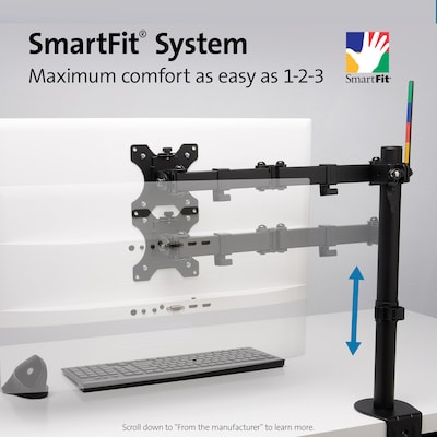 Kensington SmartFit Ergo Single Extended Monitor Arm, Up to 34" Monitor, Black (K55408WW)