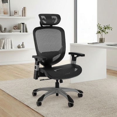 Staples Hyken Ergonomic Mesh Swivel Task Chair, Black (ST63137)
