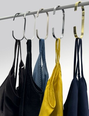 Nahanco  C Shaped Metal Hooks, Black, 10/Carton (CMHB10)