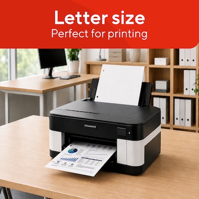 Staples 3-Hole Punch Copy Paper, 8.5" x 11", 20 lbs., 500 Sheets/Ream, 10 Reams/Carton (221192)