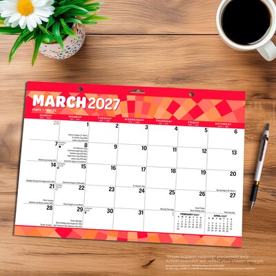 2027 BrownTrout Large Print 17" x 12" Monthly Desk Pad Calendar, Assorted Colors (9798330709298)
