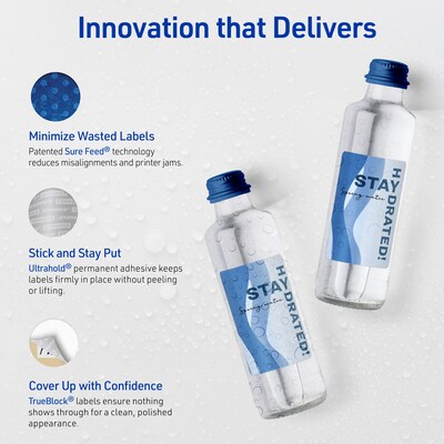 Avery Waterproof Rectangle Laser Multipurpose Labels, 2" x 3.75", White, 800/Box (19479399303)