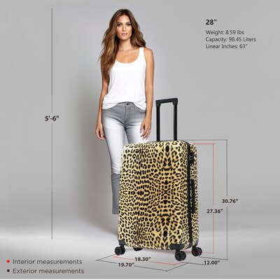 InUSA Prints 28" Hardside Suitcase, 4-Wheeled Spinner, TSA Checkpoint Friendly, Cheetah Animal Print (IUAPC00L-CHE)