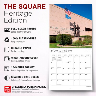 2027 BrownTrout Oklahoma Places 12" x 12" Monthly Wall Calendar (9798330714513)