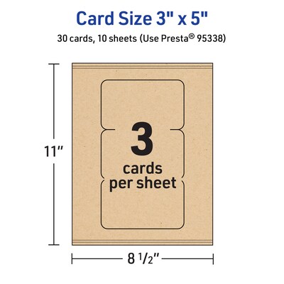 Avery Matte General Use Blank Cards, Kraft Brown, 30/Pack (95338)