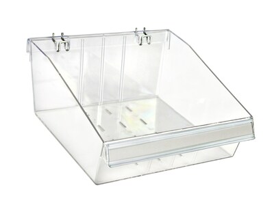 Azar 5.75" x 11.75" Pegboard 3-Compartment Deep Bin Tray, Clear, 2/Pack (556132-S-DIV-2PK)