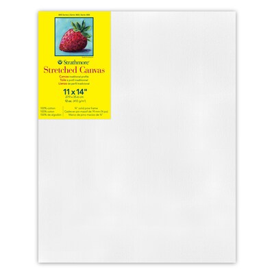 Strathmore 300 Series Primed White Stretched Canvas, 11 x 14, 2/Pack (STT31311-2)