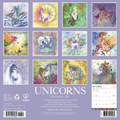 2026 Willow Creek Unicorns by Sara Burrier 12 x 12 Monthly Wall Calendar (53065)