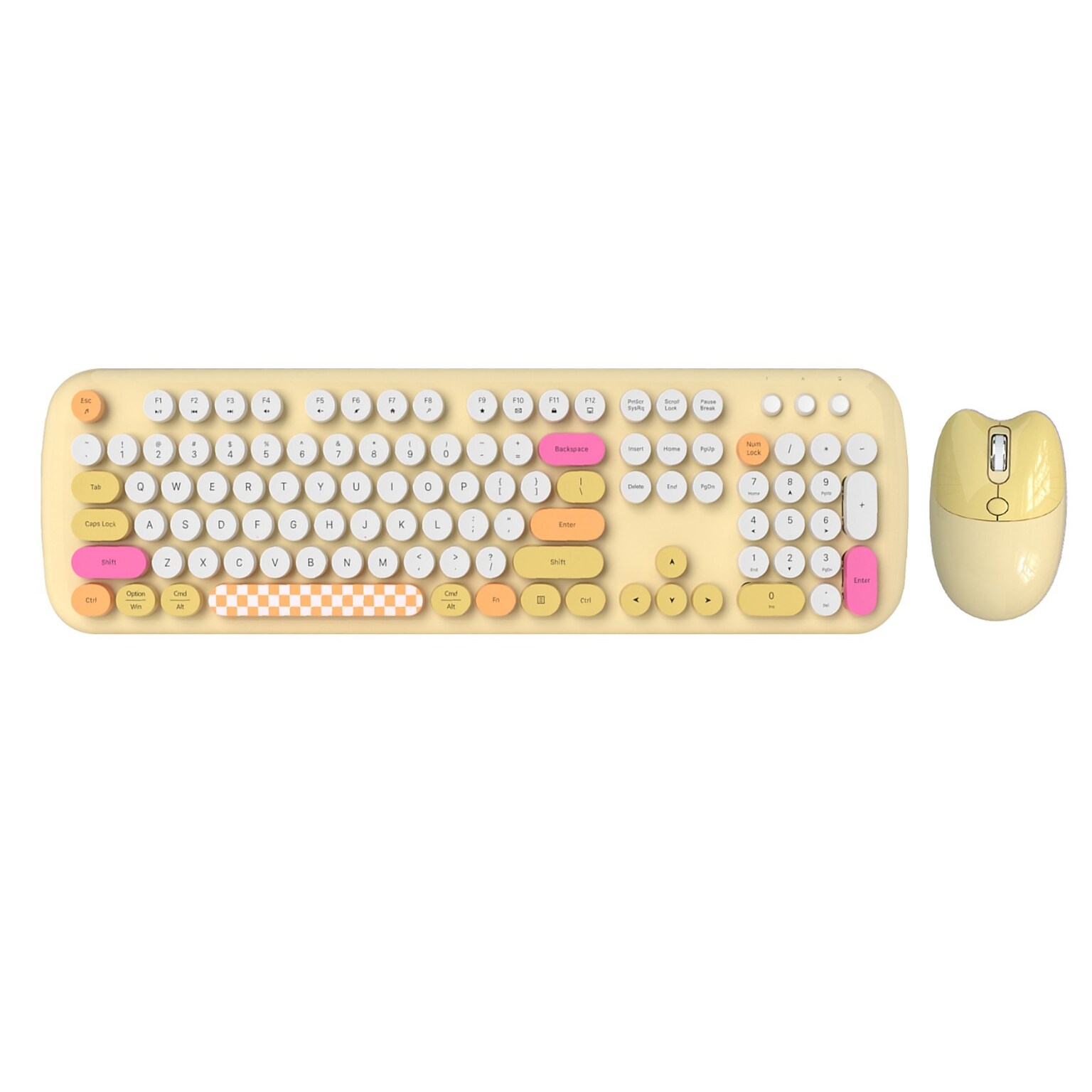 SaharaCase Wireless Ergonomic Keyboard and Laser Mouse Combo, Yellow (KB13)