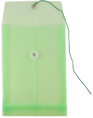 JAM Paper Premium Expanding Wallet with Button & String Closure, 6 1/4" x 9 1/4", Green, 3/Pack (472B1grx3)