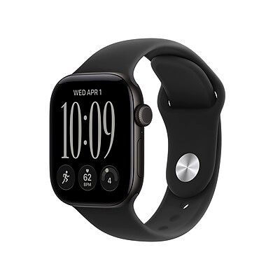 Apple Watch Series 12 GPS Smartwatch, 42mm, Black Aluminum Case with Sport Band, Medium/Large (MJEC4LS/A)