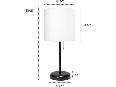 Creekwood Home Oslo LED Table Lamp, Black/White (CWT-2011-BA)