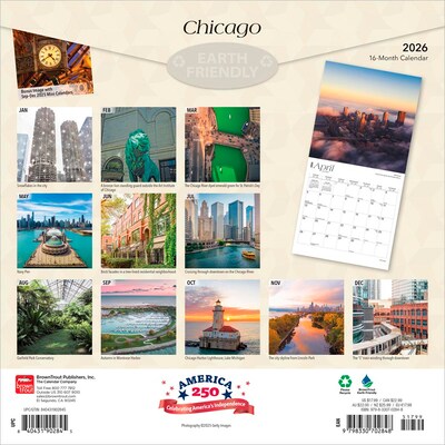 2026 BrownTrout Chicago 12 x 12 Monthly Wall Calendar (9798330702848)