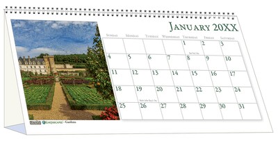 2026 House of Doolittle Earthscapes Gardens 4.25 x 8.5 Monthly Desk Top Tent Calendar (309-26)