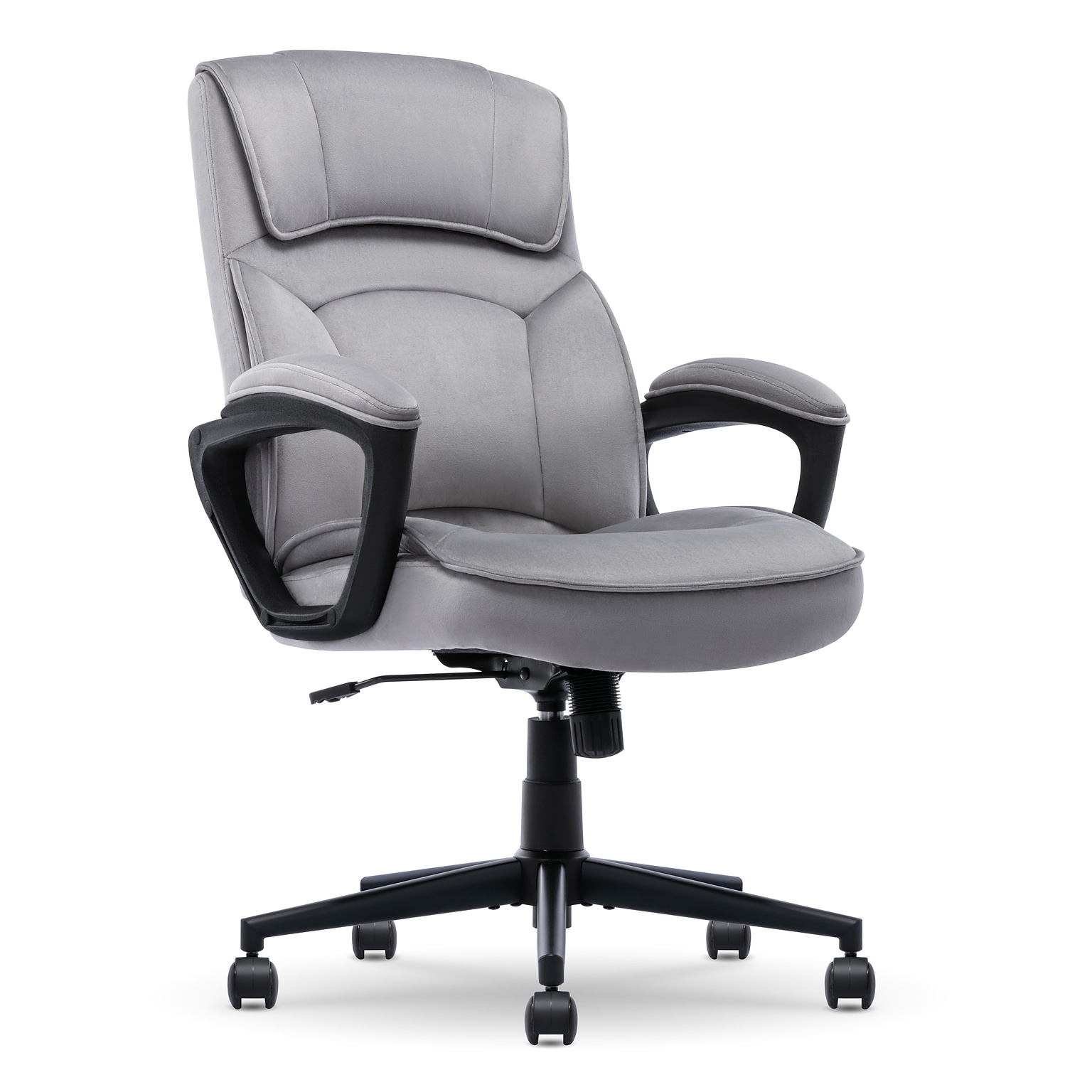 Serta Comfort Classic Ergonomic Velvet Fabric Swivel Executive Chair, Gray (CCHR10005A)