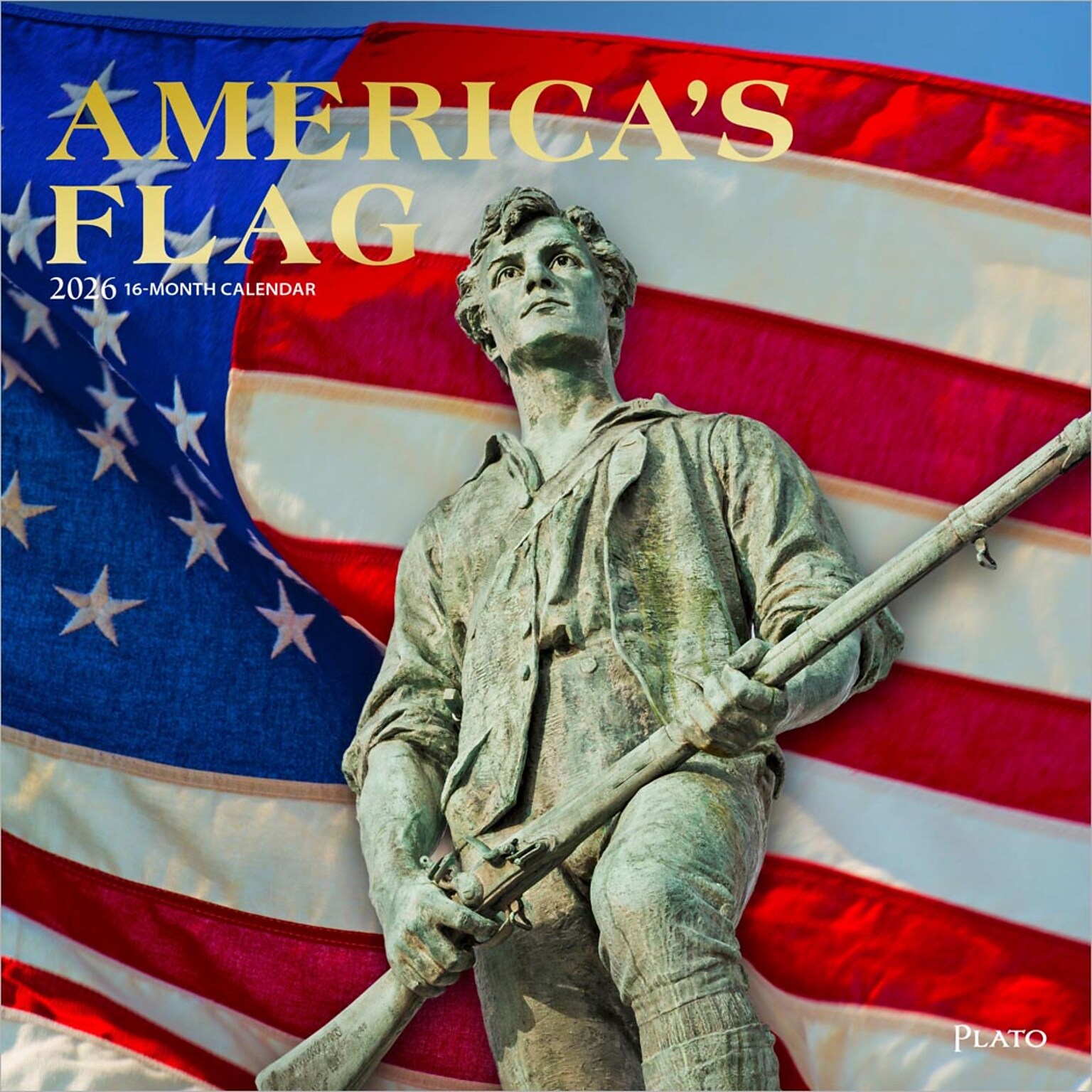 2026 Plato Americas Flag 12 x 12 Monthly Wall Calendar (9798330706624)