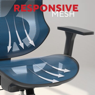 Staples® Dexley Ergonomic Mesh Swivel Task Chair, Blue (UN59375)