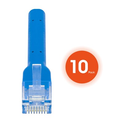 Intellinet Network Solutions 10ft CAT-6 Ethernet Cable, 23 AWG, Blue, 10/Pack (ICI745277)