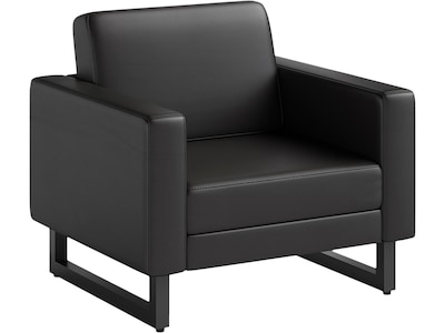 Safco Mirella Vinyl Lounge Chair, Black (1732MRL2BLKBL)