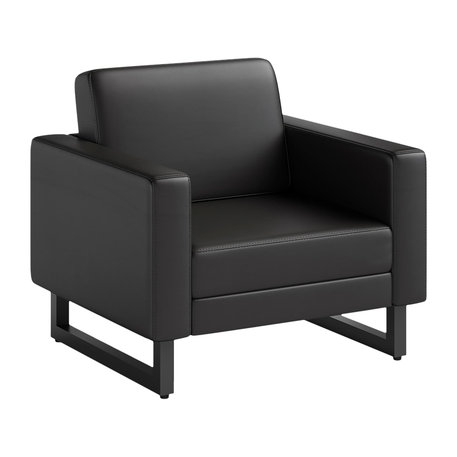 Safco Mirella Vinyl Lounge Chair, Black (1732MRL2BLKBL)