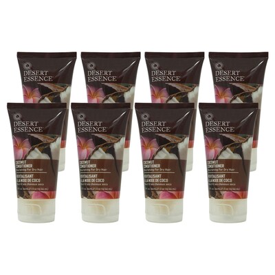 Desert Essence Coconut Conditioner, 1.5 oz Bottle, 8 Bottles/Bag, 6 Bags/Carton