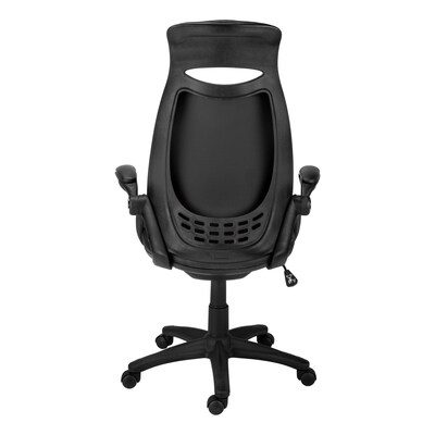 Monarch Specialties Inc. Ergonomic Leather-Look Computer and Desk Chair, Black (I 7276)