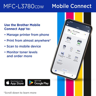 Brother MFC-L3780CDW Wireless Digital Color All-in-One, Laser Quality Output, Refresh Subscription Eligible