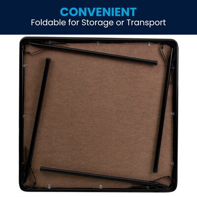 Flash Furniture Madelyn Folding Table, 33.5" x 33.5", Black (JB2)