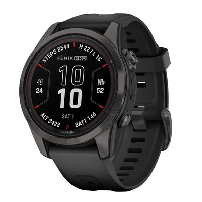 Garmin fenix 7S Pro Smart Watch, 42 mm, Carbon Gray & Black (GRM0277610)
