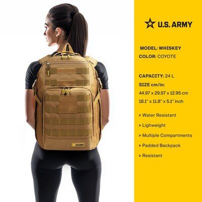 US Army WHISKEY Laptop Backpack, Large, Coyote (USBWHI18COY)