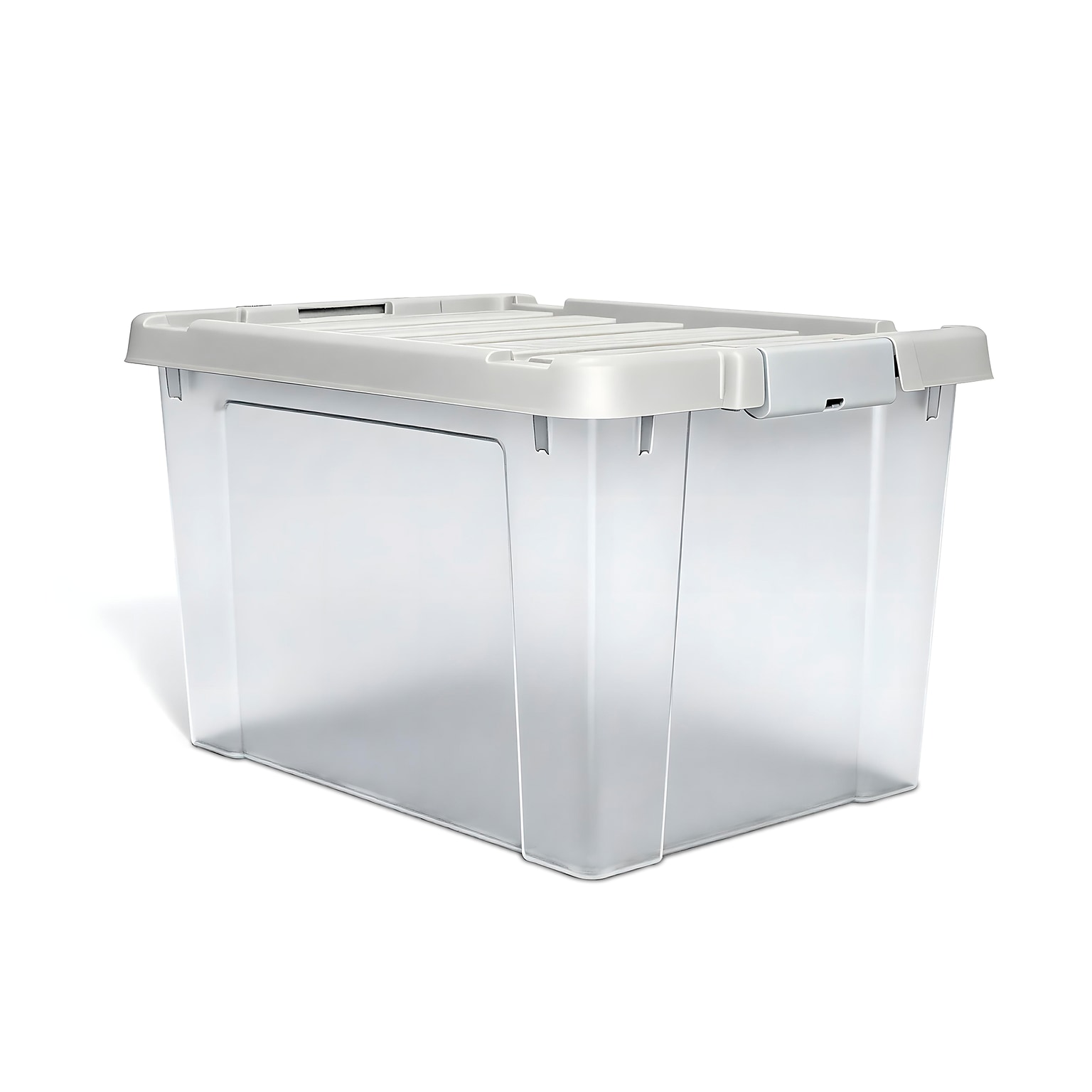 TRU RED 78.4 Qt Storage Bin with Latching Lid, Clear Plastic Tote, Large Stackable Storage Organizer
