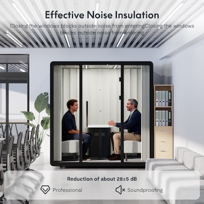 FlexiSpot NeoPod Flex Series Sound Absorbing 4-Person Privacy Booth, Black (P4F-2B)