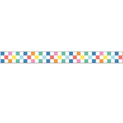 Carson-Dellosa We Stick Together Straight Bulletin Board Borders, 3" x 3', Checkered Rainbow, 6/Bundle (CD-108521-6)