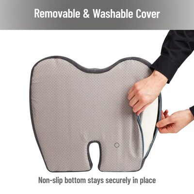 Mind Reader Memory Foam Office Chair Ergonomic Orthopedic Cushion, Gray (ORTHOCUSH-GRY)