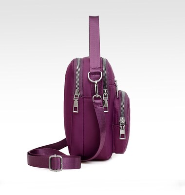 Nicci Polyester Cross-Body Quilted Bag, Purple (CBM240510A-PUR)