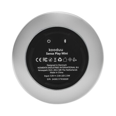 Kooduu Sensa Play Mini 6.25" LED Speaker Lamp with USB Port, White (1206-02)
