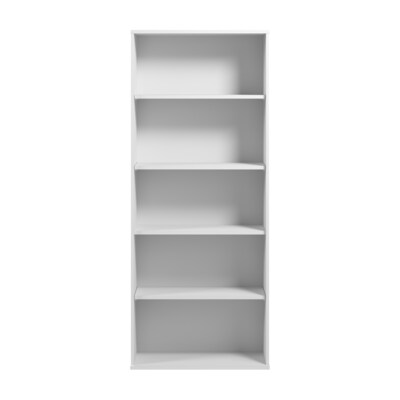 Bush Business Furniture Hustle Tall 5 Shelf Bookcase, White (HUB230WH)