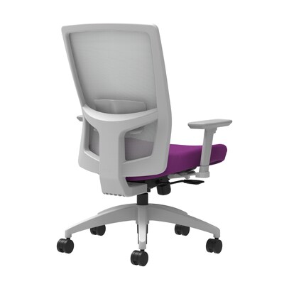 Union & Scale Workplace2.0™ Fabric Task Chair, Amethyst, Adjustable Lumbar, 2D Arms, Synchro-Tilt with Seat Slide (53469)