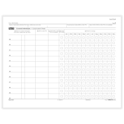 ComplyRight 2024 1095-B Tax Form, 1-Part, White/Black, 25/Pack (1095BIRSC25)