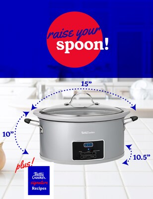 Betty Crocker 6-Qt Slow Cooker, Silver (BC-4587S)
