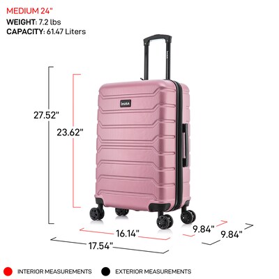InUSA Trend 24" Hardside Suitcase, 4-Wheeled Spinner, TSA Checkpoint Friendly, Rose Gold (IUTRE00M-ROS)