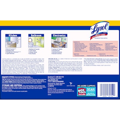 Lysol Disinfecting Wipes, Lemon and Lime Blossom, 35 Wipes/Canister, 3 Canisters/Pack (1920082159)