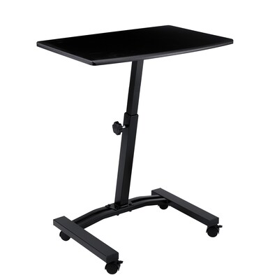 Seville Classics airLIFT 24W Manual Rectangular Height Adjustable Mobile Sitting Desk, Black (OFF65994B)