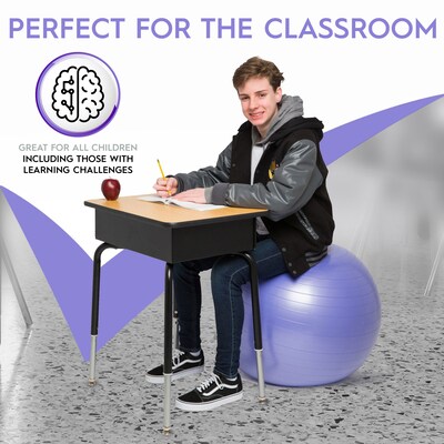 Bouncy Bands Balance Ball, 65cm, Purple (BBAWBS65PU)