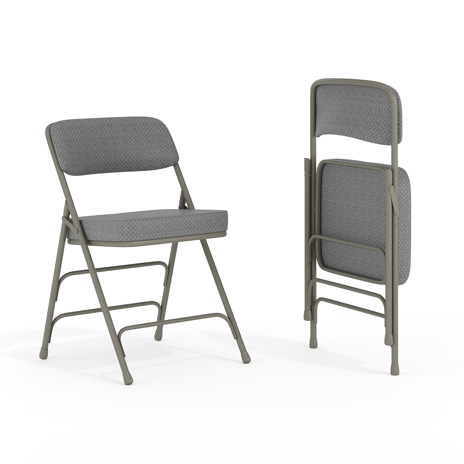 Flash Furniture HERCULES Series Fabric Folding Chair, Gray, 2/Pack (2HAMC320AFGRY)