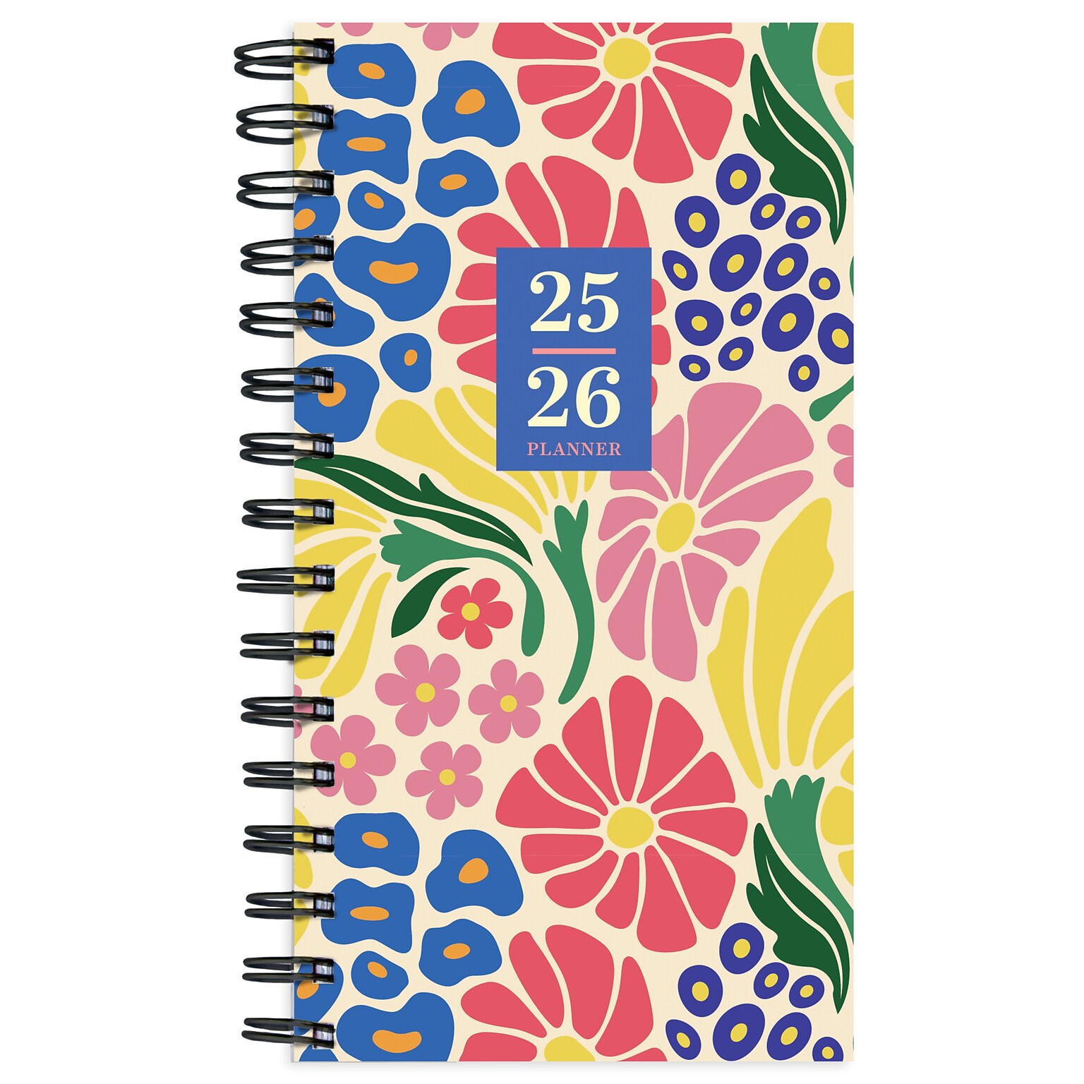 2025-2026 TF Publishing Floral Medley 3.5 x 6.5 Academic Year Weekly & Monthly Planner, Paperboard Cover, Multicolored