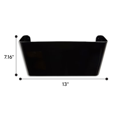 TRU RED Unbreakable Plastic Letter Wall File, Black, Single-Pocket – Heavy-Duty Wall-Mounted File Holder for Mail & Documents